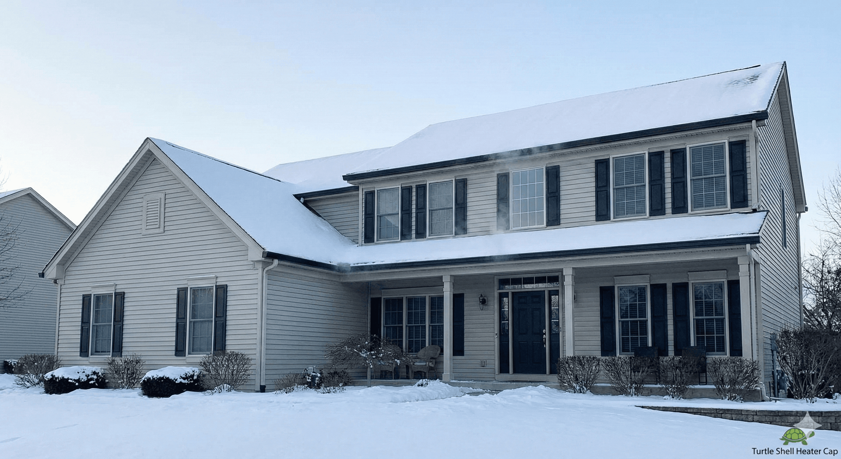 Heated gutter system protecting Naperville home during winter storm