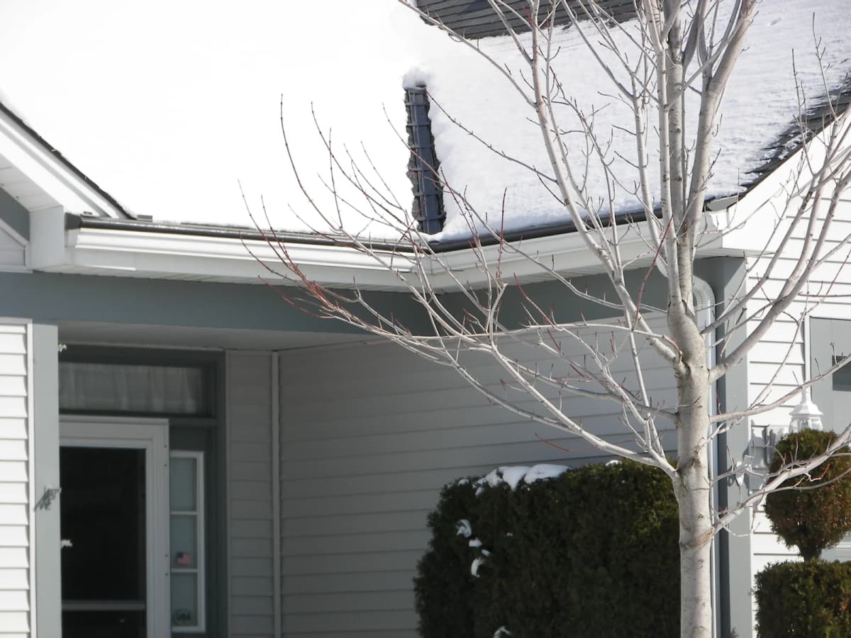 Heated gutter system installed on home